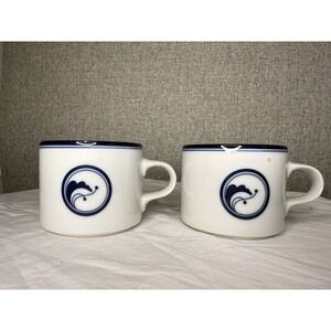 Set‎ Of 2 Dansk Flora Juniper Blue and White Tea Cup Porcelain Japan